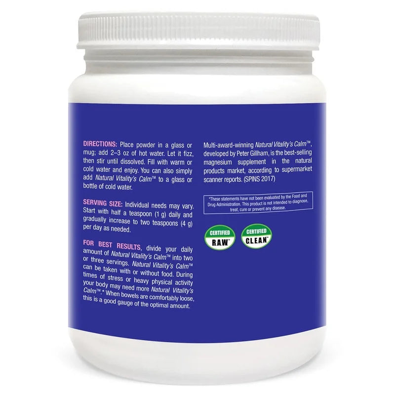 Natural Vitality Calm Magnesium Citrate Supplement Raspberry-Lemon 20 oz F980971
