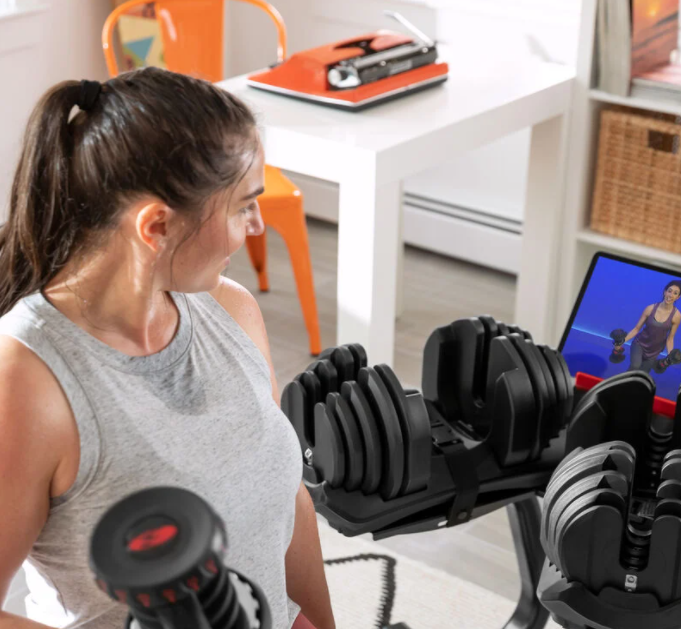 Adjustable dumbbells with stand a7