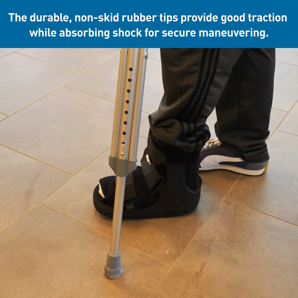 BodyMed Lightweight Aluminum Crutches Pair, Adult Medium, Height Adjustable Q712