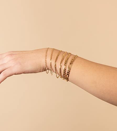 Gold Figaro Link Chain Bracelet for Men Women k7