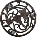 Comfy Hour Rustic Style Collection Cast Iron Butterfly Flower Garden Plant Trolley Flowerpot Holder