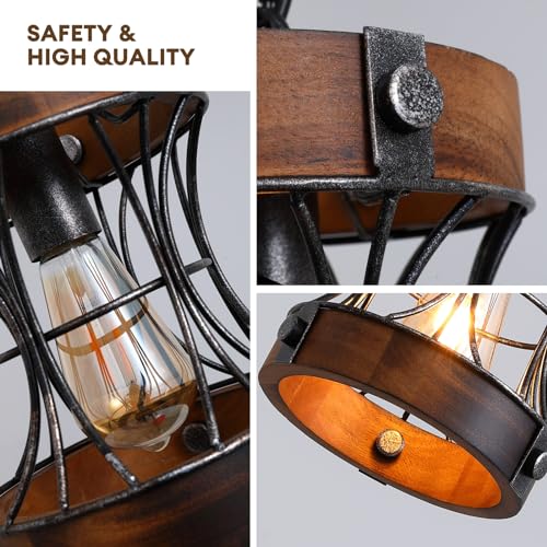 Rustic Wood Pendant Light for Dining Room and Kitchen Island a7