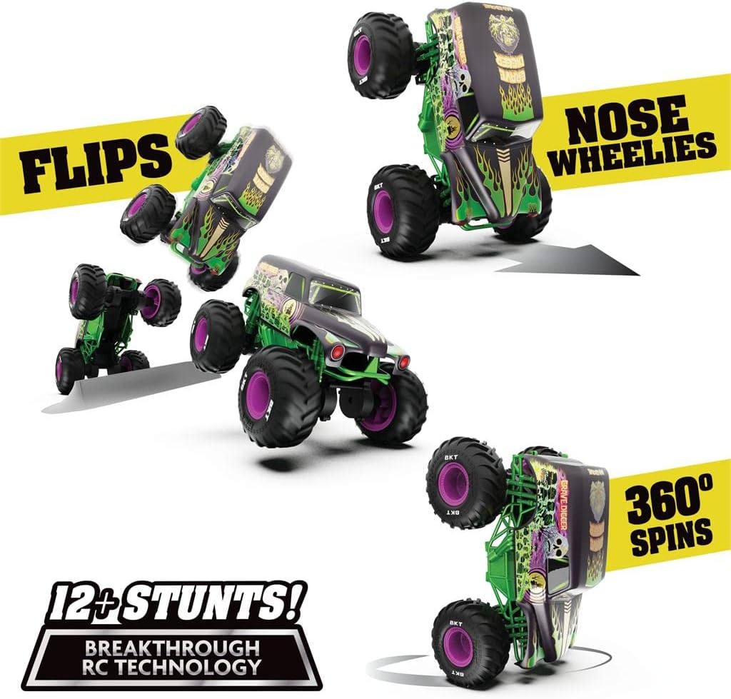Spin Master Monster Jam Grave Digger Freestyle Force Remote Control Monster Truck S6055