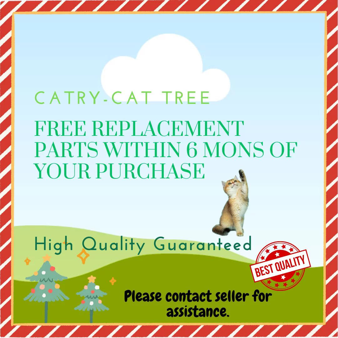 Catry 59" Natural Blossom Cat Tree 6-Level Cat Tower with Hammock T18613