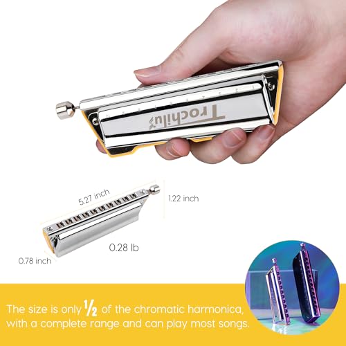 JDR Trochilus 10 Holes Chromatic Harmonica Key of Bb with Case Y291