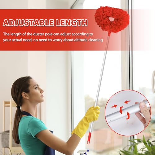 Ceiling Fan Cleaner Duster with Extension Handle, Reusable Microfiber, 13-50 Inch (Orange) Y24797