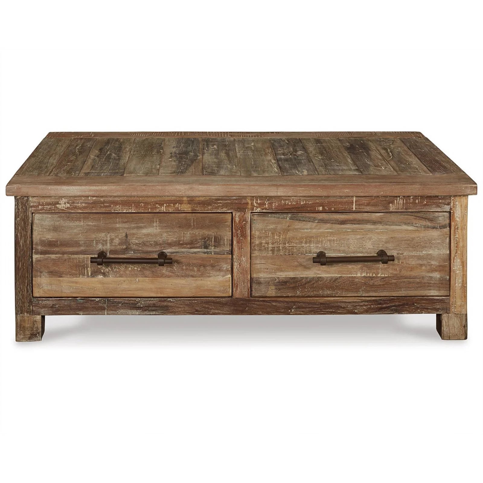 Ashley Furniture Randale Wood Coffee Table with Storage, Dark Brown B1247