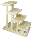 Wooden pet Stairs 4-Step pet Ladder cat Dog Easy Stairs with Detachable Carpet for high Bed and Couch (Brown)
