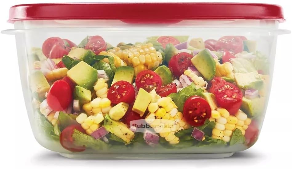 Rubbermaid Easy Find Lids Food Storage Container, 14 Cup, Red 2 Pack O21555