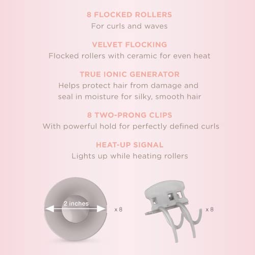 INFINITIPRO BY CONAIR Ceramic Flocked Hot Rollers for All Hair, 2 Inch U76733
