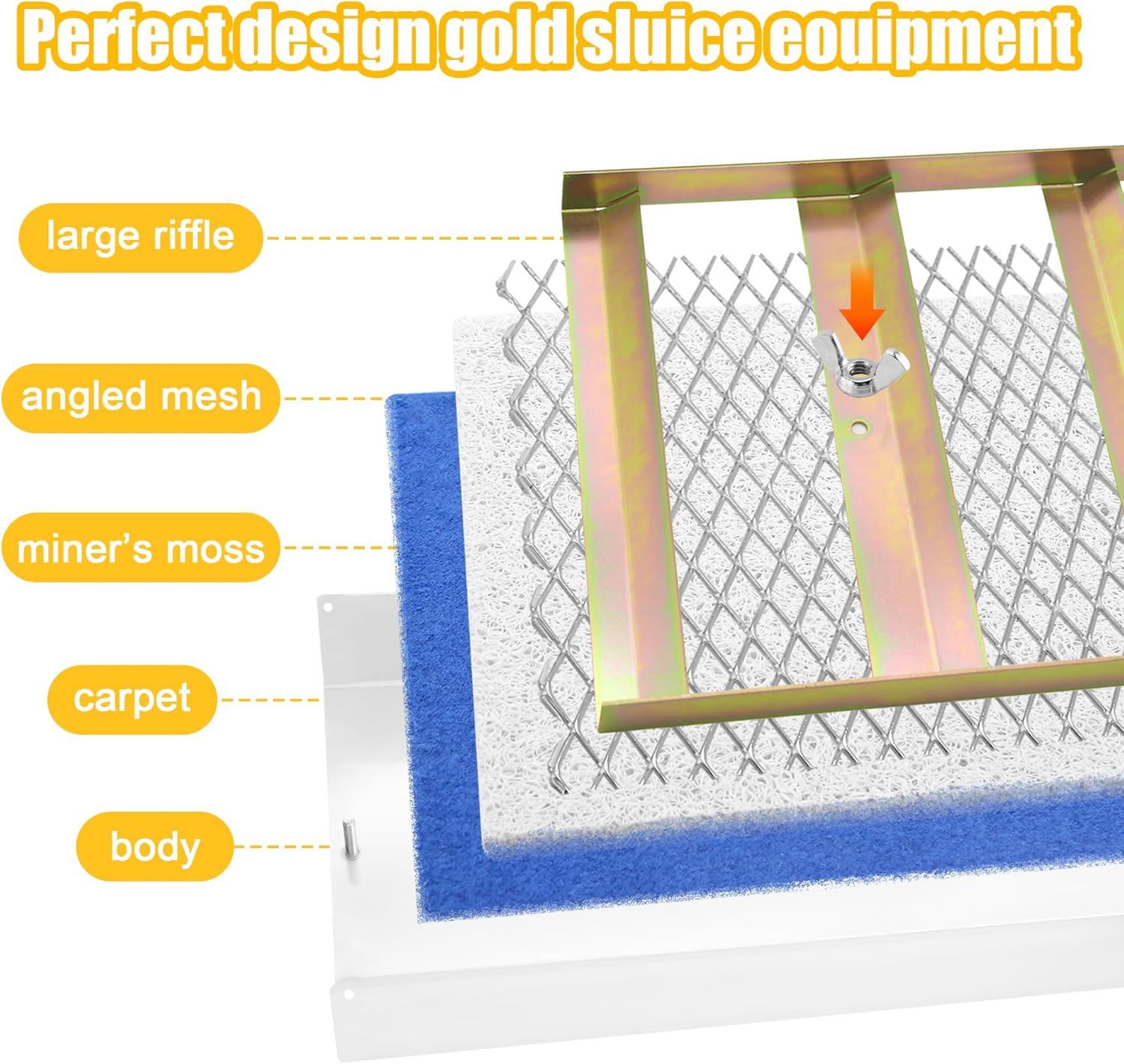 50" Folding Aluminum Alloy Sluice Box for Gold Mining W3644