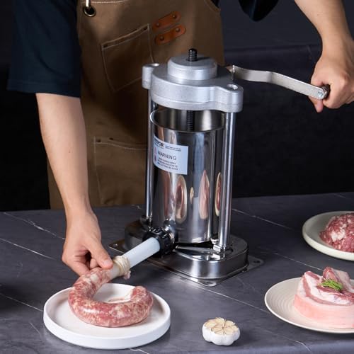 VEVOR Manual Sausage Stuffer, 7L Vertical Meat Machine, 304 Stainless Steel E790955