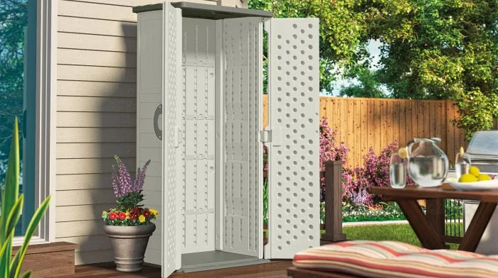 Suncast BMS1250 Resin Vertical Storage Shed, 22 cu ft V334861