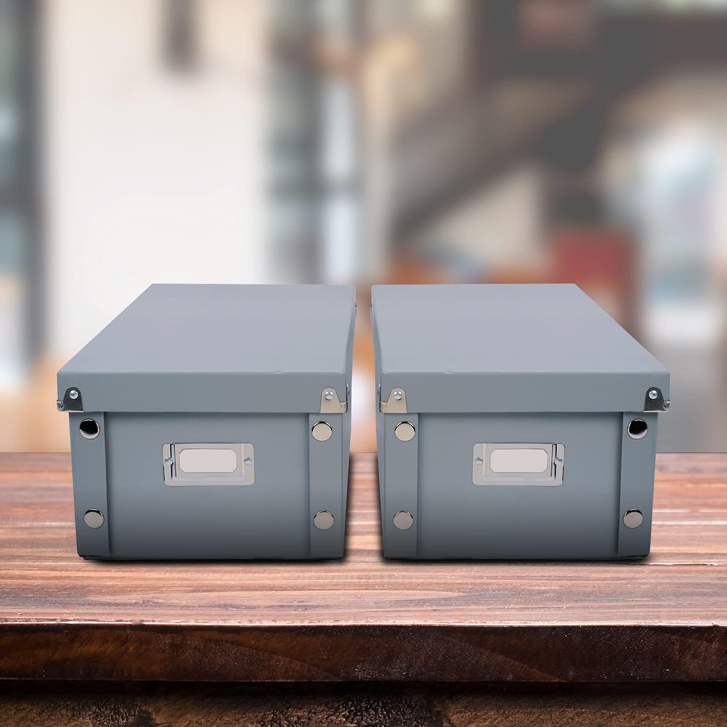 Snap-N-Store DVD Storage Box 2 Pack, Durable Movie Disc Holders with Lids, Gray U368266