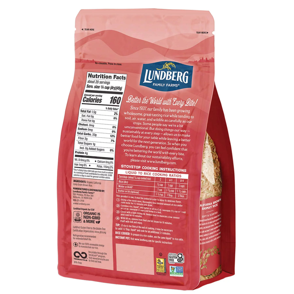 Lundberg Family Farms Organic Brown Basmati Rice, 32 Ounce I158