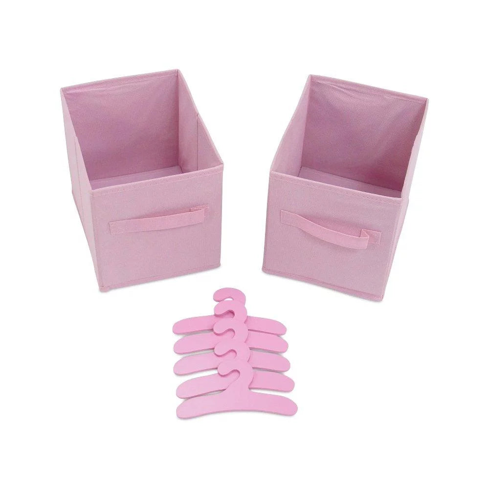 Emily Rose 18 Inch Doll Clothes Storage Closet Wardrobe with 5 Hangers E49001