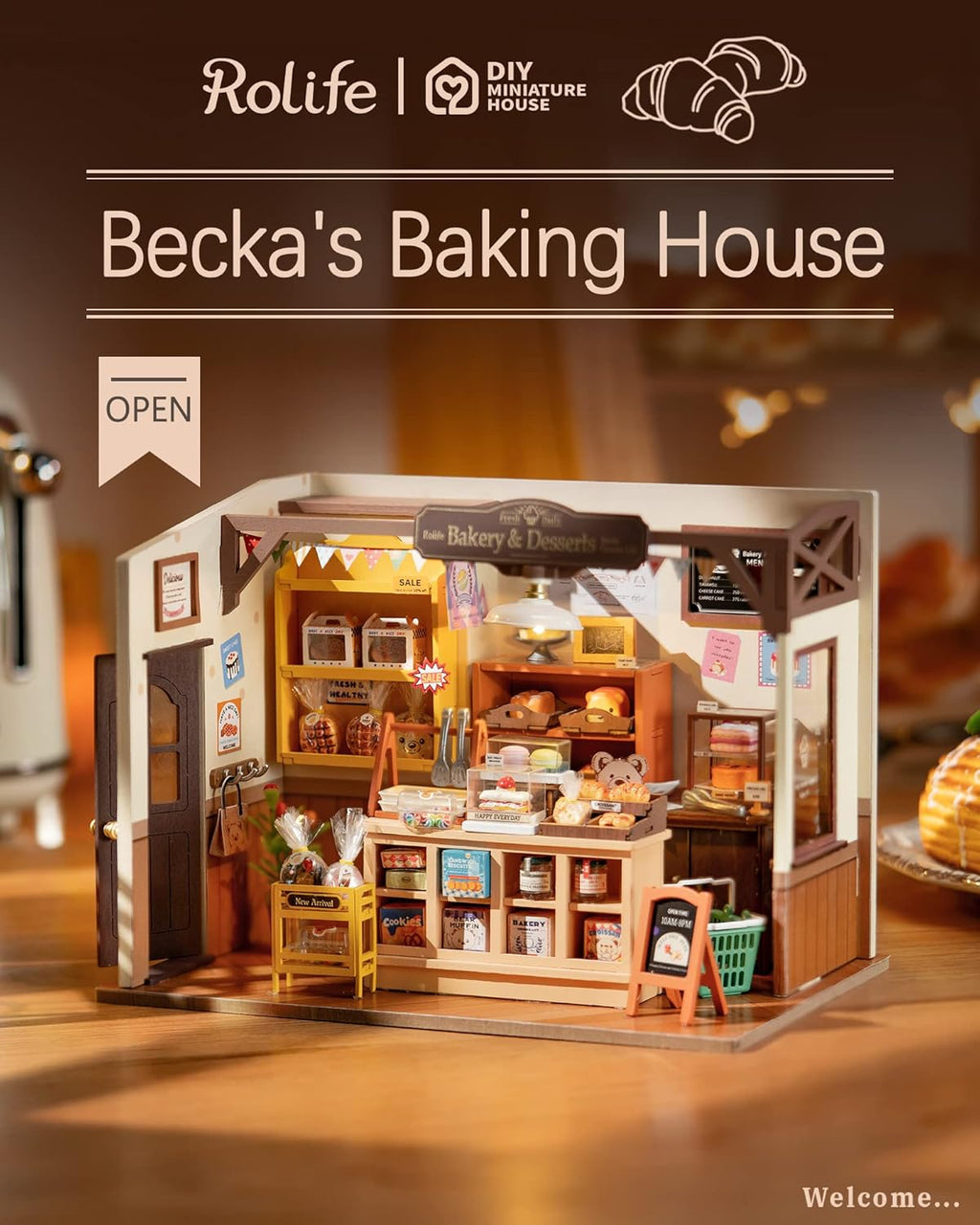 Rolife Miniature House Kit for Beginners 1:20 DIY Dollhouse with LED Lights K480279