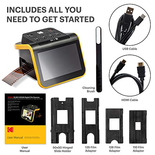 Film & Slide Scanner with 5" LCD Screen, Convert Negatives to Digital JPEG Photos a7