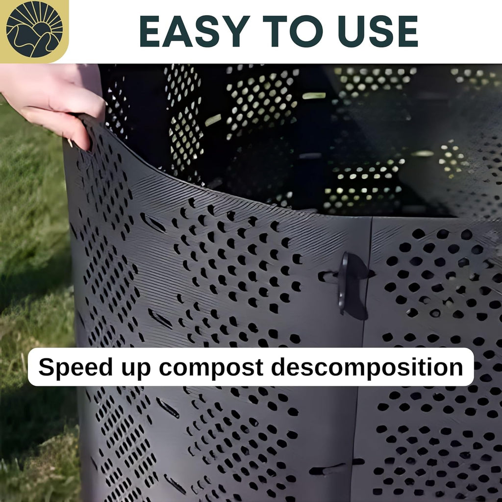 Compost Bin Outdoor Composter Easy Assembling Large Capacity Yard Waste k7m
