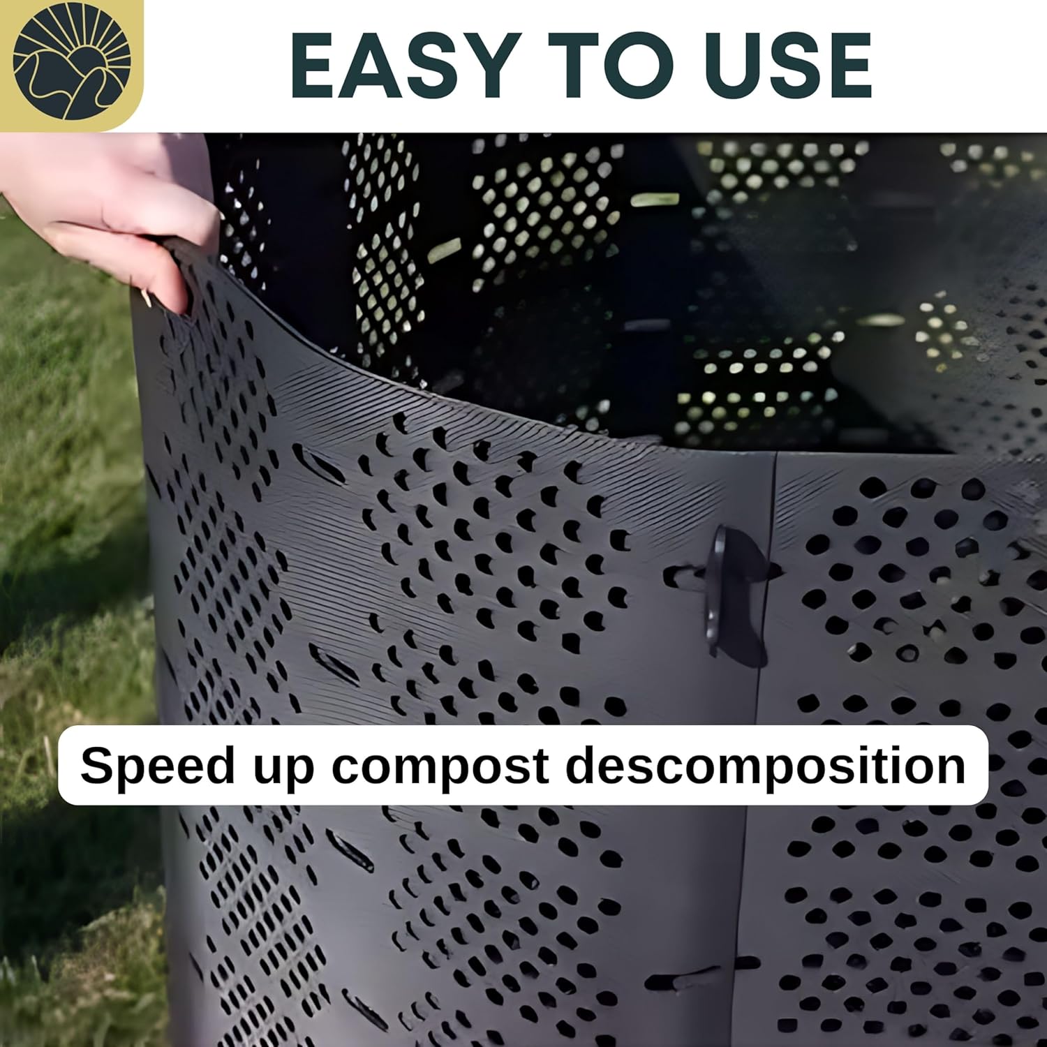 Compost Bin Outdoor Composter Easy Assembling Large Capacity Yard Waste k7m