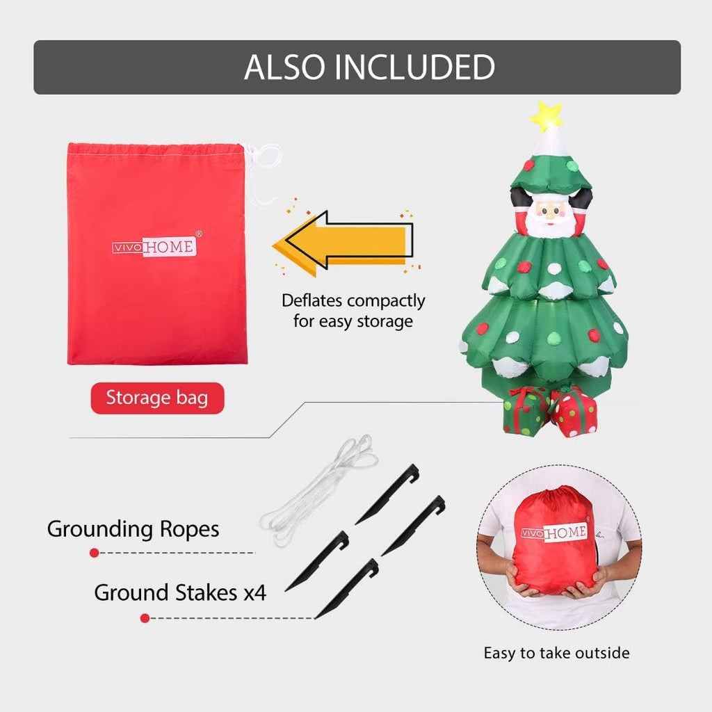Inflatable LED Christmas Tree with Santa and Gift Boxes k7