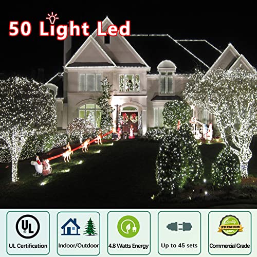 Cool White LED Christmas Lights 25ft Outdoor Waterproof String X7