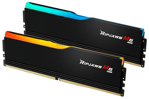 G.SKILL Ripjaws M5 Series (Intel XMP 3.0) DDR5 RAM 64GB (2x32GB) 6400MT/s CL32-39-39-102 1.40V Desktop Computer Memory UDIMM - Matte Black (F5-6400J3239G32GX2-RM5RK)