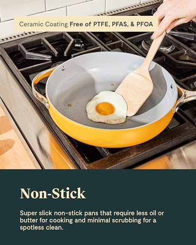 Caraway Nonstick Ceramic Cookware Set 12 Piece Cream A25140