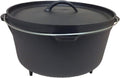 Cuisiland Pre-seasoned 16 Quart Cast Iron Dutch Oven with 3 legs and Lip Lid