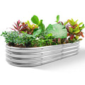 Land Guard 5.3ft × 2.7ft Galvanized Raised Garden Bed Kit, Galvanized Planter Garden Boxes Outdoor, Oval Large Metal Garden Bed for Vegetables……