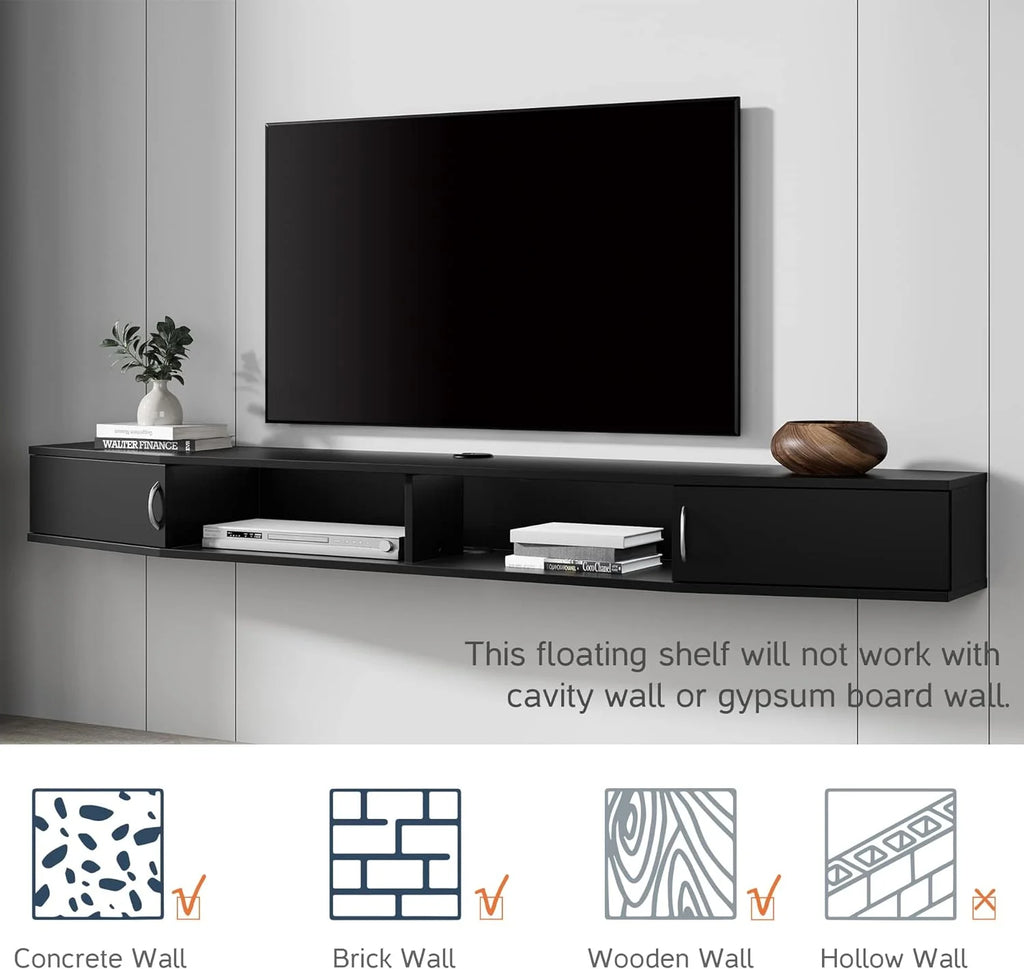 Floating TV Stand with Cabinet, Wall Mounted, 70'' Y5510