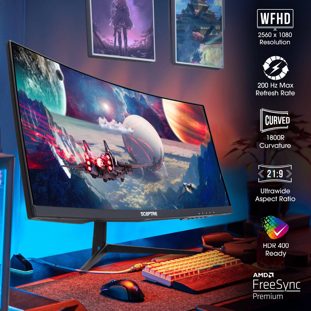 Sceptre C305B-200UN 30" Curved LED Monitor 200Hz T8250