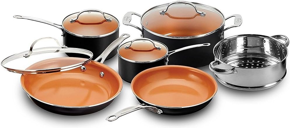 Gotham Steel 15-Piece Titanium Ceramic Nonstick Cookware Set with Utensils K438