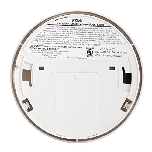 Kidde Premium Smoke Detector, Battery-Operated with Hush Feature, White Y455327