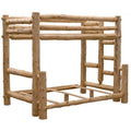 Single Ladder Left Log Bunk Bed - Rustic & Natural Cedar