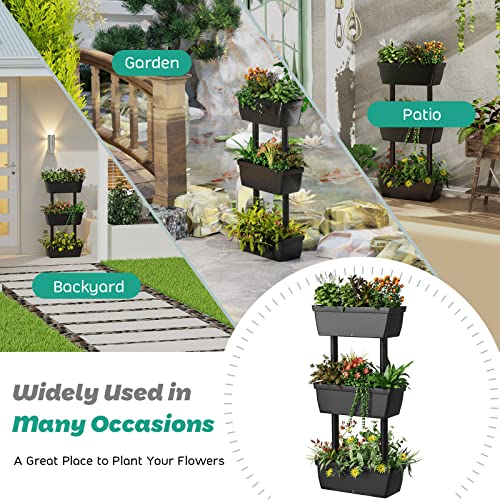 Garden Planter Raised Bed 3-Tier Vertical Flower Pot Stand Indoor Outdoor a7