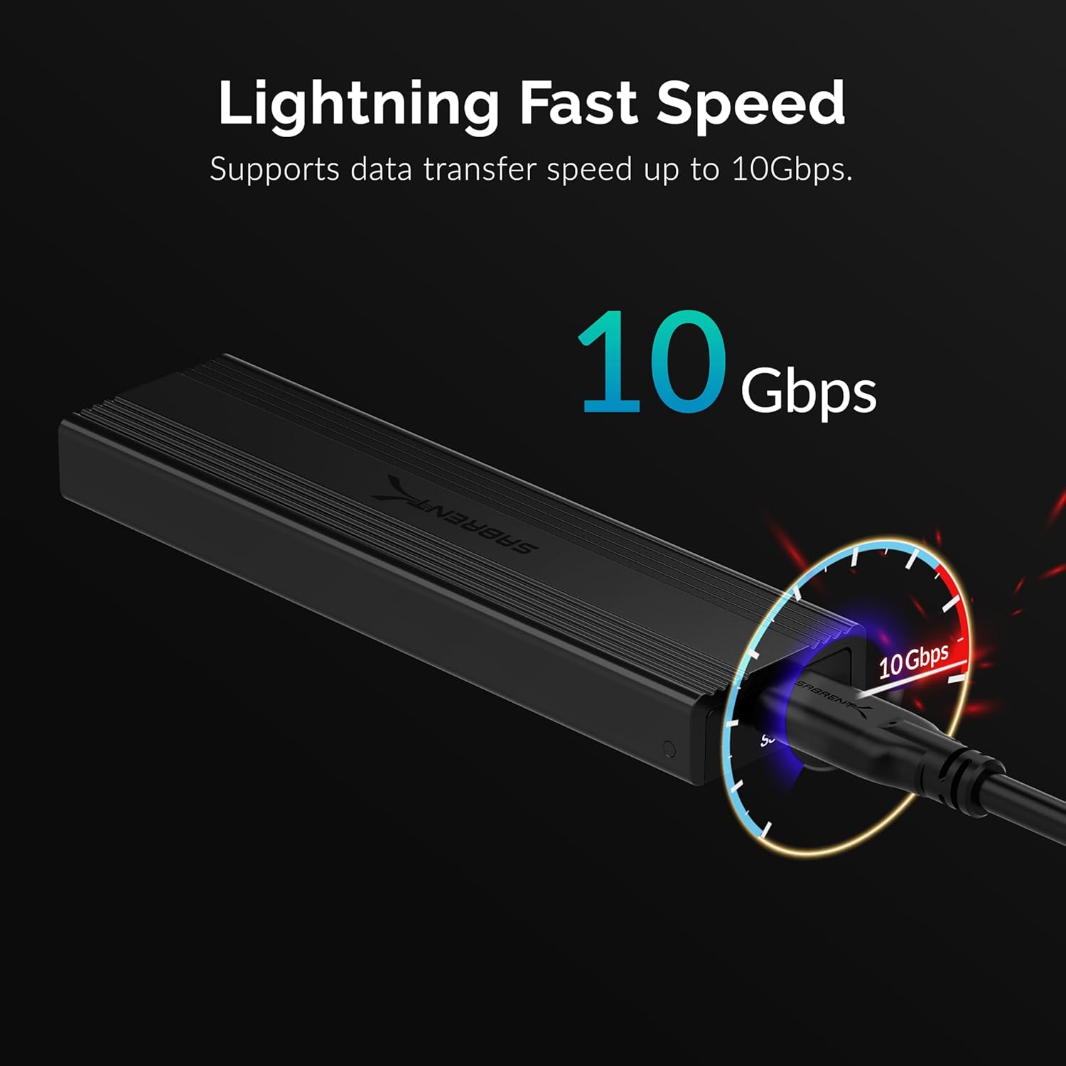 SABRENT USB 3.2 10Gbps Type C Tool Free Enclosure for M.2 PCIe NVMe and SATA SSDs B336