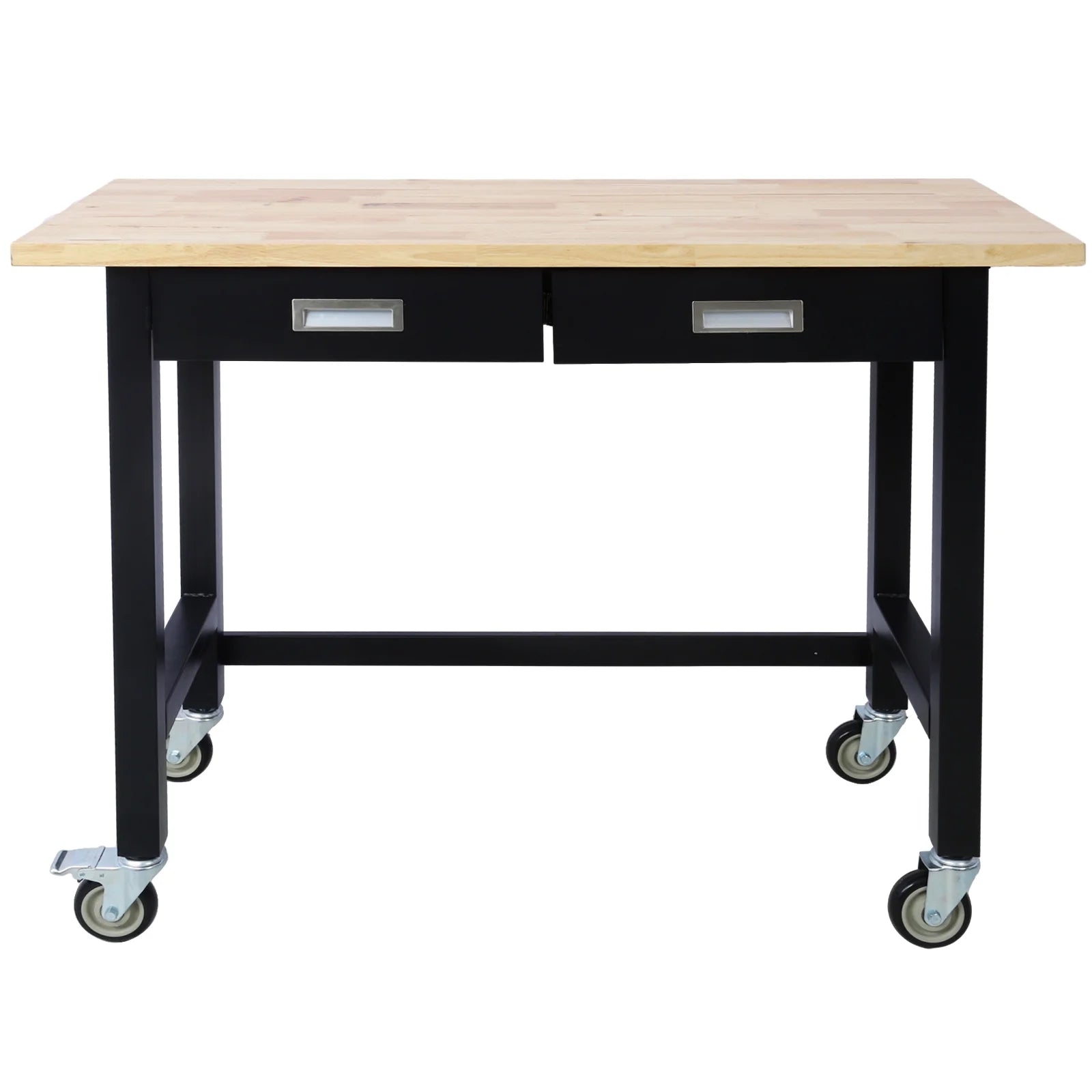48in Adjustable Bamboo Workbench with Drawer and Wheels S221
