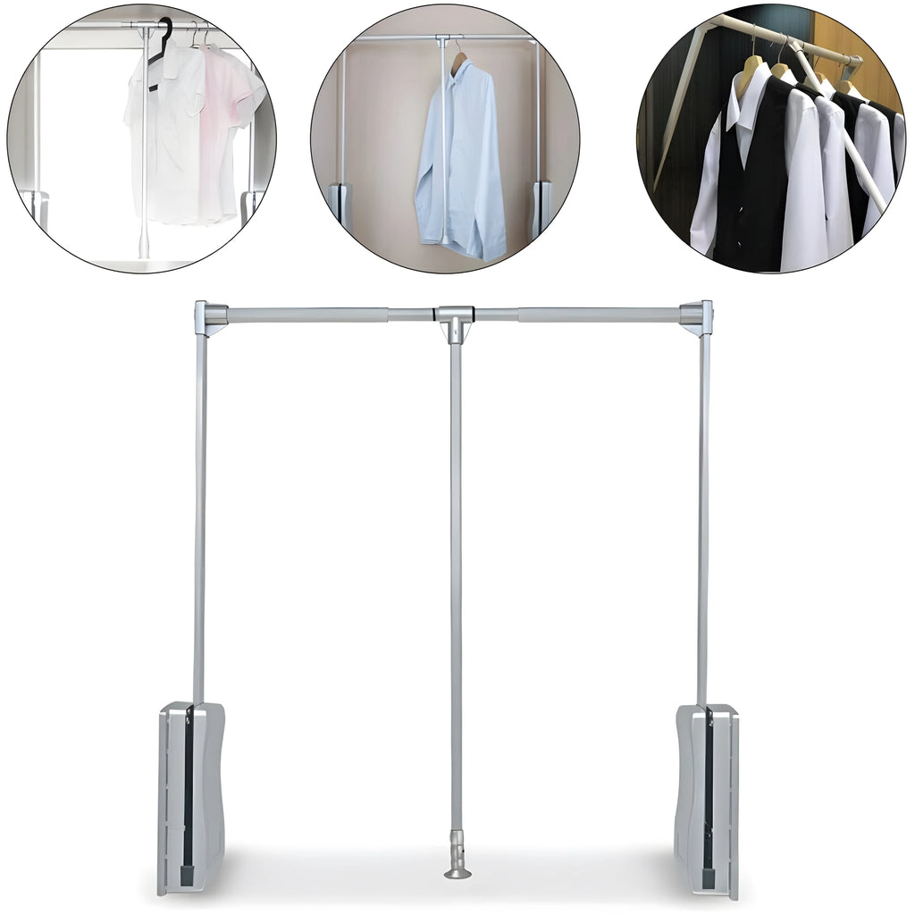 Nisorpa Pull Down Closet Rod, Adjustable 35-46.7 inch, Heavy Duty I512