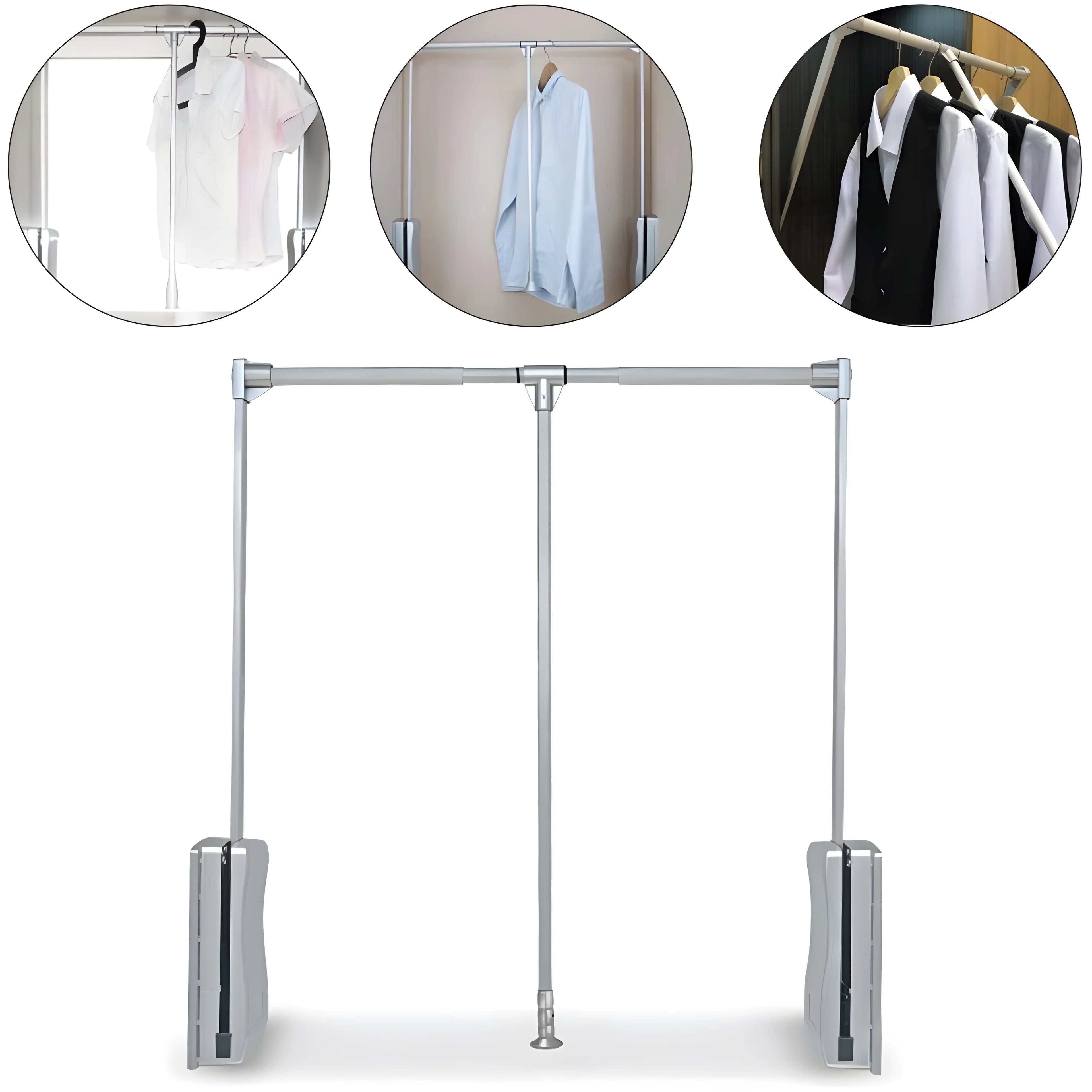 Nisorpa Pull Down Closet Rod, Adjustable 35-46.7 inch, Heavy Duty I512