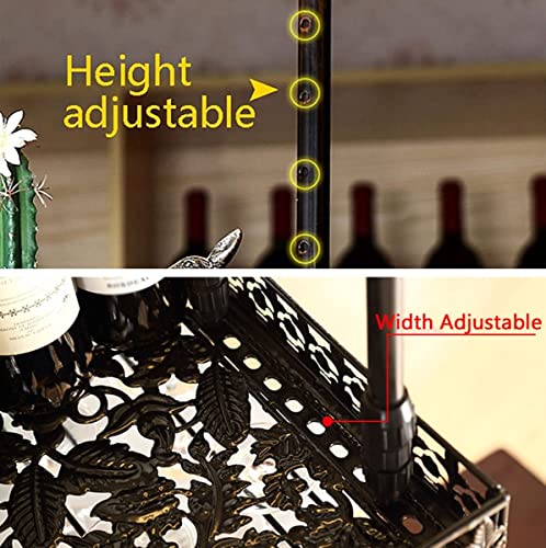 Vintage Bronze Wall Mounted Wine Rack Holder 80x35cm N70262