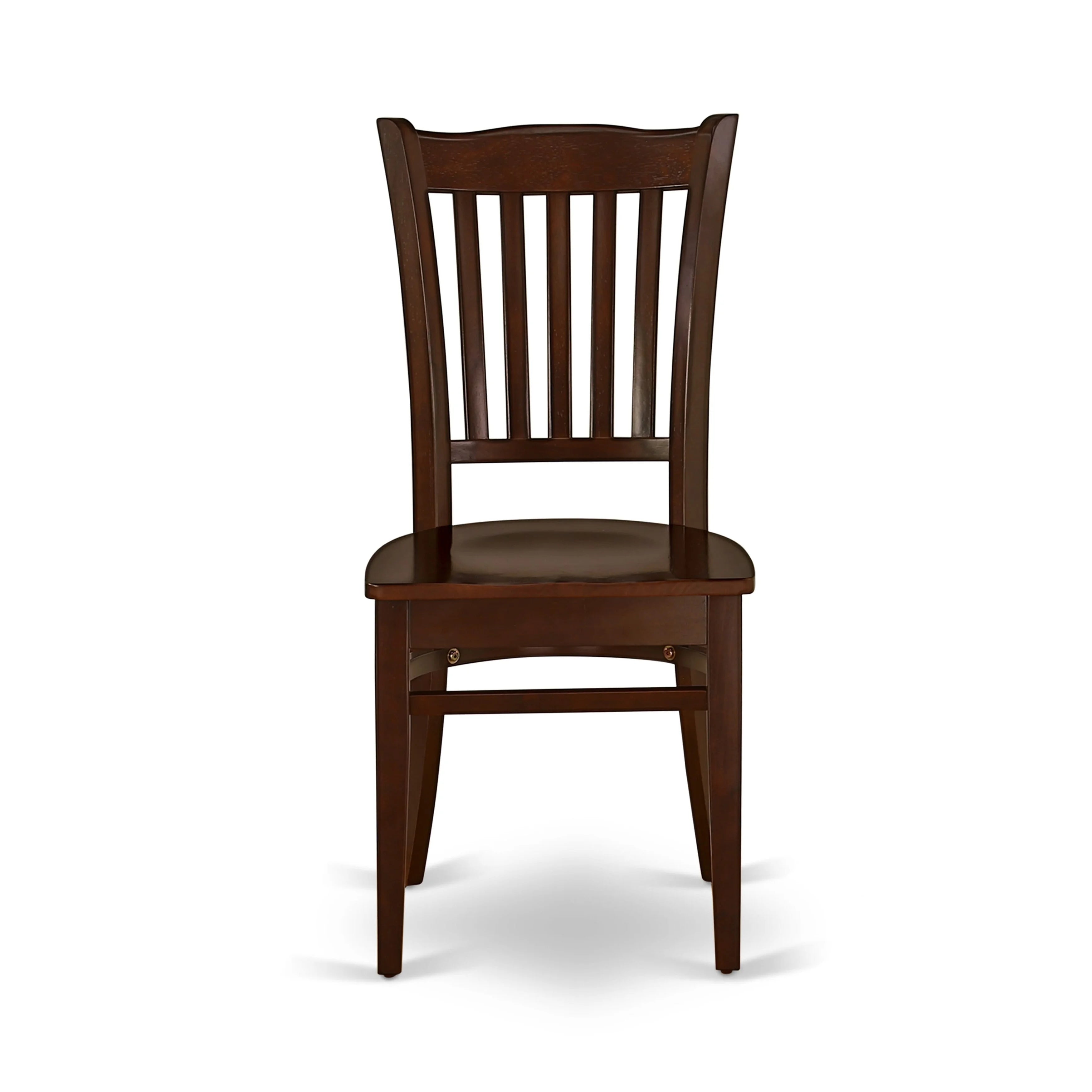 East West Furniture Groton 11" Wood Dining Chair Set of 2, Mahogany J974871