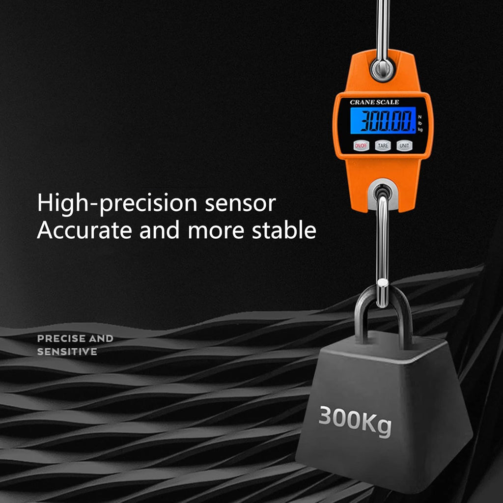 Digital Hanging Scale 660LB 300KG Heavy-Duty Waterproof Portable a7
