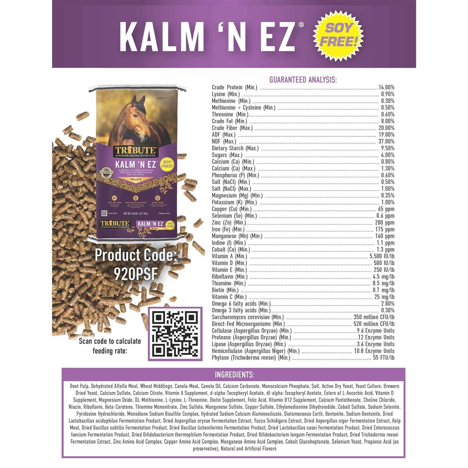 Horse Feed Pellets Soy-Free Kalm N EZ a7