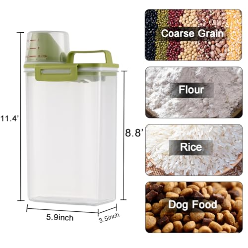 2Pack Rice Storage Bin Cereal Dispenser, BPA Free Airtight Plastic, Blue+Red N3820