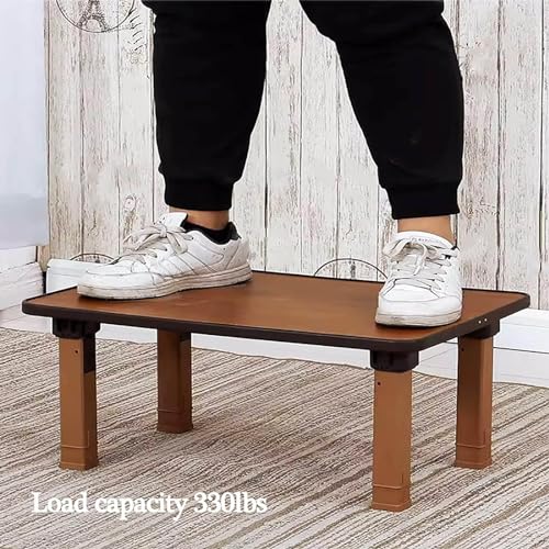 N/A Japanese-Style Square Folding Tea Coffee Table, Adjustable Low Table, 70 x 70 cm J6222