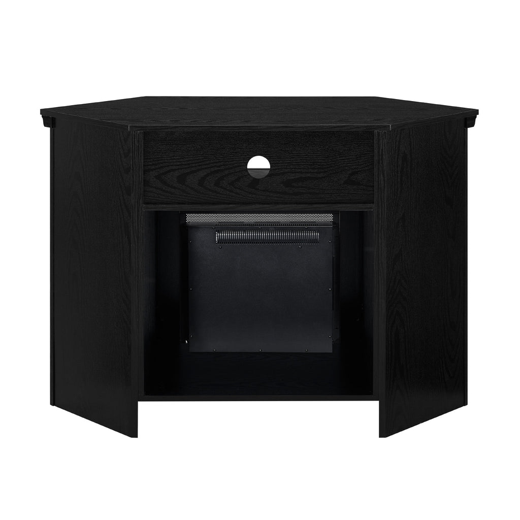 Walker Edison Black Corner Fireplace TV Stand for TVs Up to 50" O442083