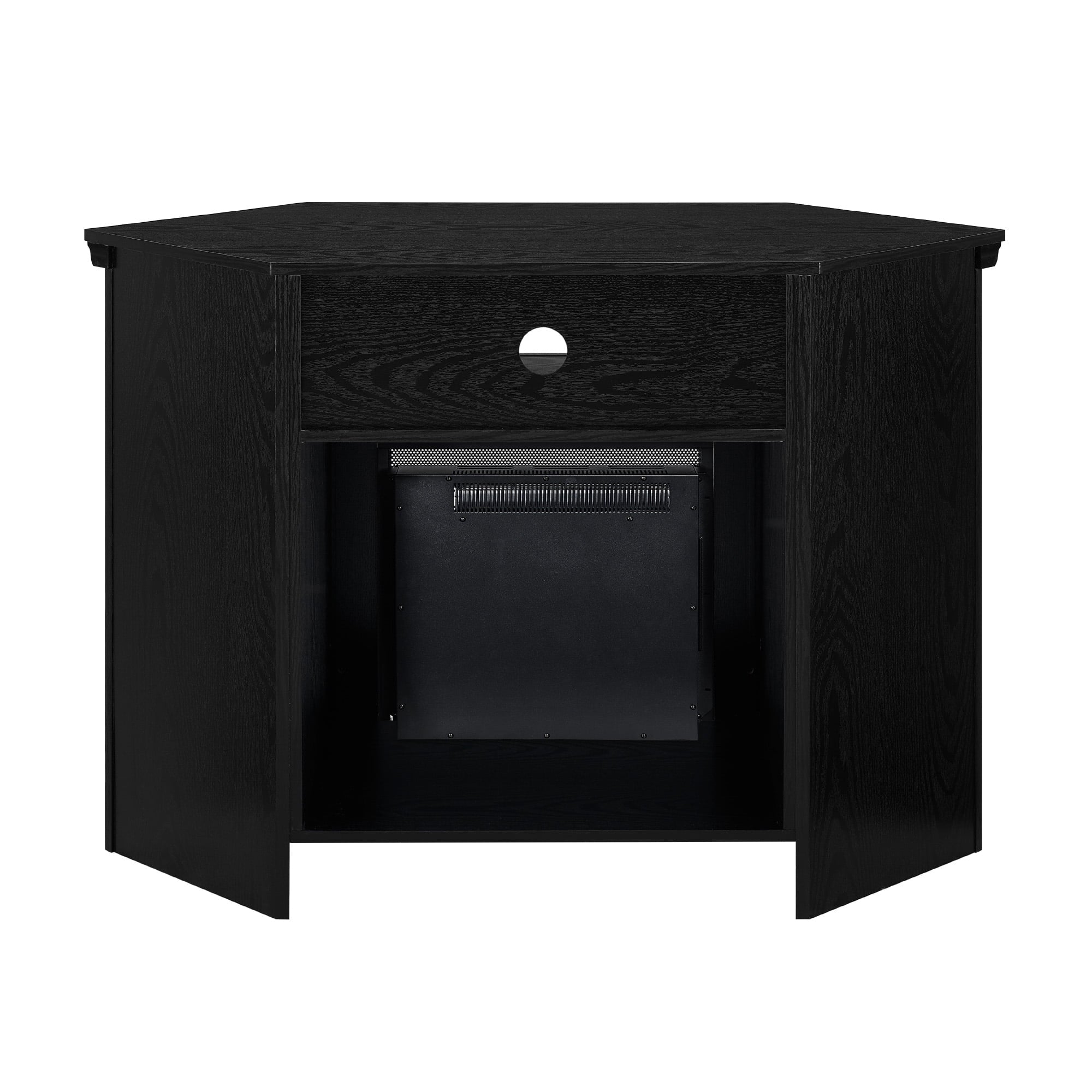 Walker Edison Black Corner Fireplace TV Stand for TVs Up to 50" O442083