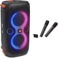JBL PartyBox 110 Portable Bluetooth Speaker with Built-in Lights, Powerful Sound and Wireless Microphones, Black