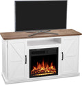 Xbeauty 47" Fireplace Mantel Wood Surround Firebox Fireplace Tv Stand Freestanding Corner Fireplace Heater Infrared Quartz Heater Adjustable Led Flame, Remote Control